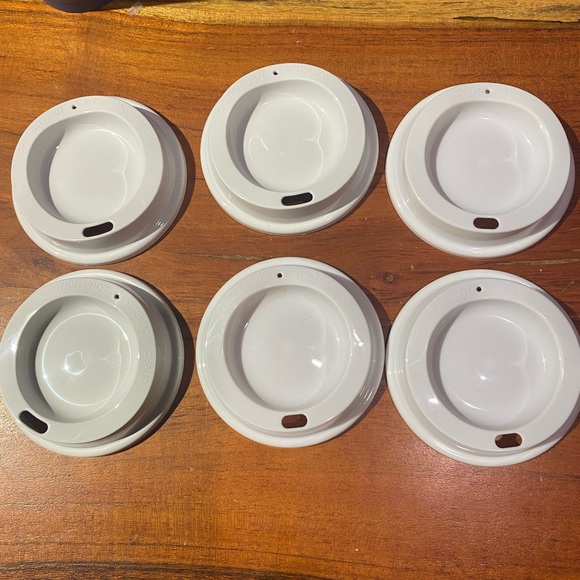 Starbucks set of 6 blue holiday cups with reusable lids - Picture 3 of 5